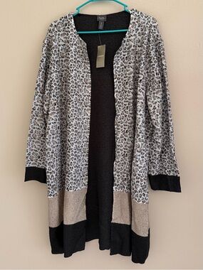Chico's Travelers Collection size 3 long open-front cardigan duster